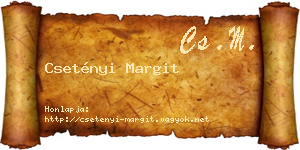 Csetényi Margit névjegykártya